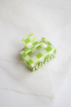 Load image into Gallery viewer, green checkered hair claw