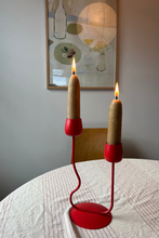 Load image into Gallery viewer, Hand Dipped Thick Beeswax Candle Pair
