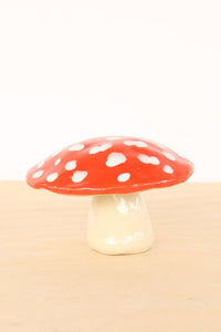 Mushroom Ceramic Red with White Polka Dots
