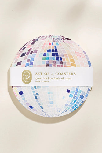 Rainbow Disco Ball Coasters - Set of 4