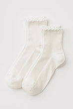 Load image into Gallery viewer, Lettuce Edge Sock Set of 2 - White