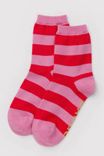Load image into Gallery viewer, Crew Sock - Pink Stripe