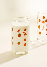 Load image into Gallery viewer, Tomato Gold Rimmed Soda Can Glass
