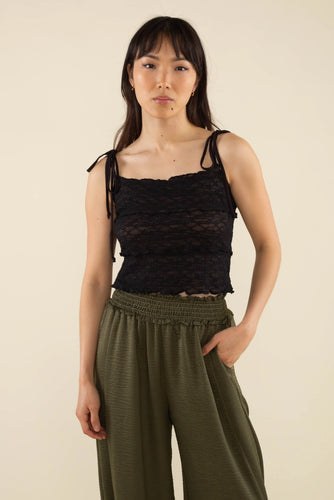 Vine Jacquard Mesh Cami