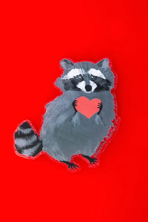 Raccoon Love Clear Sticker