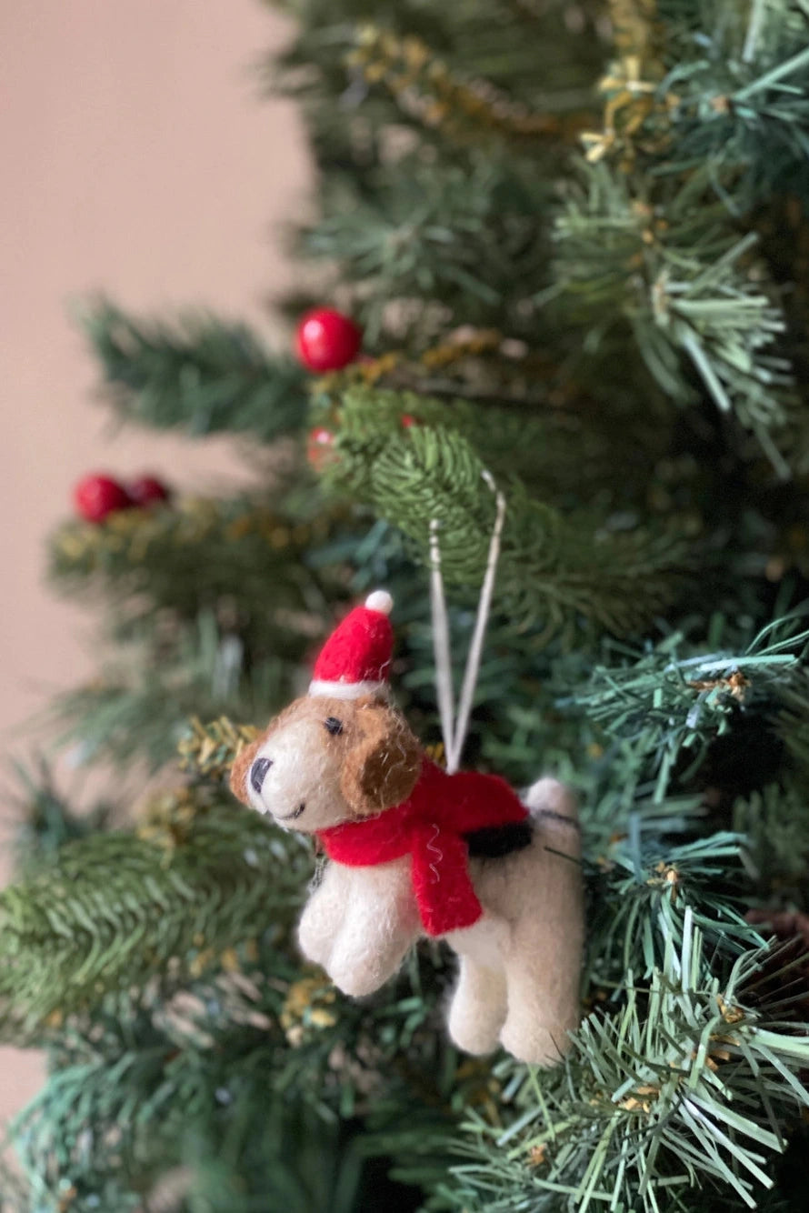 Felt Dog Holiday Ornament