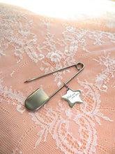 Load image into Gallery viewer, Oversized Safety Pin Keychain with Star Charm