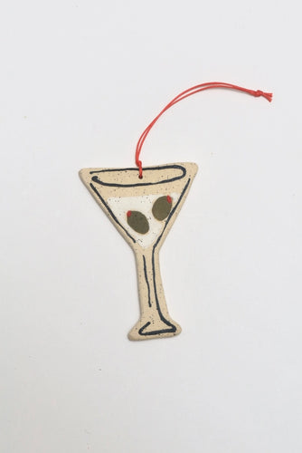 Ceramic Ornament - Olive Martini