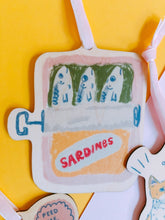 Load image into Gallery viewer, Wood Holiday Ornament - Sardines