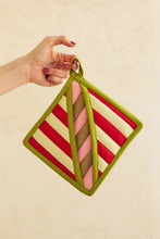 Load image into Gallery viewer, Ladybug Stripe Quilted Pot Holder