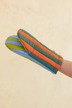 Load image into Gallery viewer, Grasshopper Stripe Quilted Oven Mitt