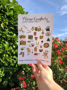 Home Comforts A5 Sticker Sheet for Journals