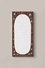 Load image into Gallery viewer, Brown Border &amp; Blue Stars Notepad