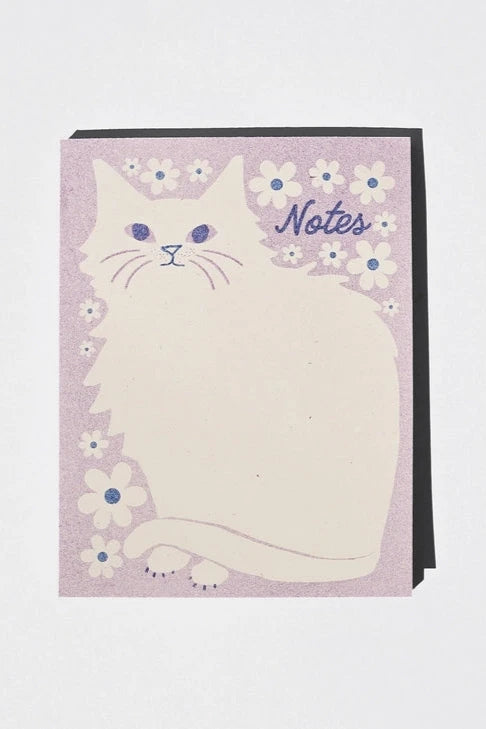 Negative Space Floral Cat Notepad