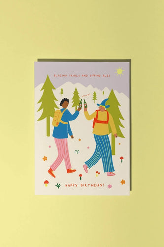 Blazing Trails, Sipping Ales Birthday Card