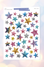 Load image into Gallery viewer, Glitter Stars Sticker Sheet