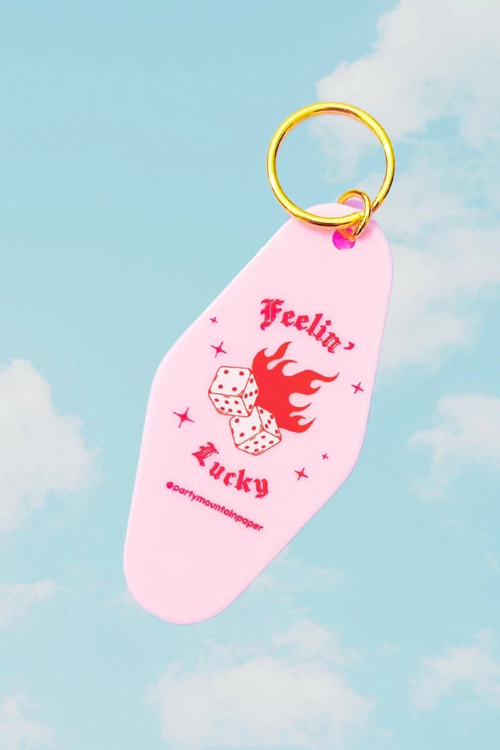 Feeling' Lucky Motel Tag Keychain