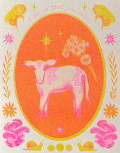 Load image into Gallery viewer, Cow Mini Risograph Print