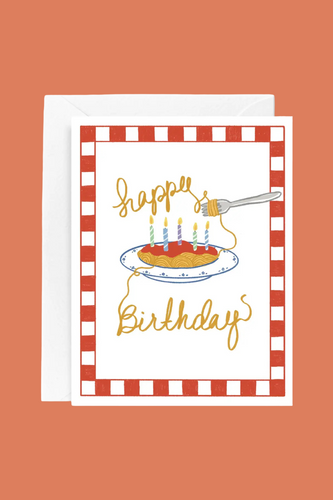 Spaghetti Birthday Card