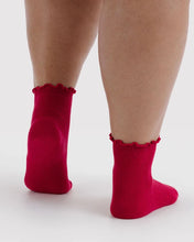Load image into Gallery viewer, Lettuce Edge Sock Set of 2 - Wild Plum + Cherry