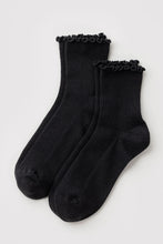 Load image into Gallery viewer, Lettuce Edge Sock Set of 2 - Black