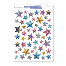 Load image into Gallery viewer, Glitter Stars Sticker Sheet