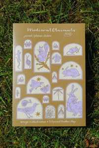Medieval Animals A6 Sticker Sheet for Journals