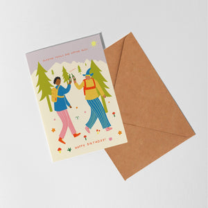 Blazing Trails, Sipping Ales Birthday Card