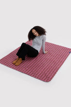 Load image into Gallery viewer, Puffy Picnic Blanket - Azalea Pink Tartan
