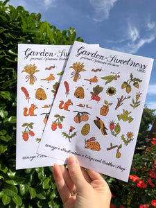 Garden Sweetness A5 Sticker Sheet for Journals