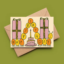 Load image into Gallery viewer, Happy Caterpillar Birthday Card