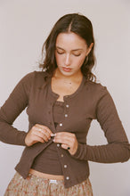 Load image into Gallery viewer, Pointelle Cardigan - Cocoa