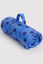 Load image into Gallery viewer, Puffy Picnic Blanket - Blue Polka Dot