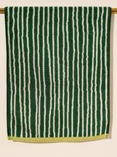 Load image into Gallery viewer, Green Stripes Cotton Terry Towel