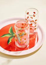 Load image into Gallery viewer, Tomato Gold Rimmed Soda Can Glass