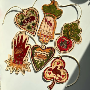 Illustrated Paper Garland - Rabbit Radish Hands and Heart