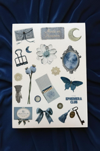 Load image into Gallery viewer, Blue Celestial Junk Journal Sticker Sheet