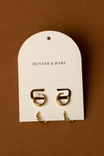 Load image into Gallery viewer, Rory Twist and Thick Gold (Set of Two Hoops)