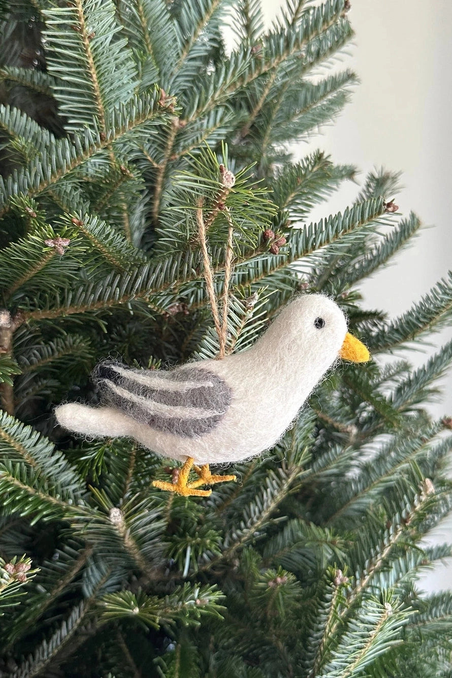 Felt Seagull Holiday Ornament