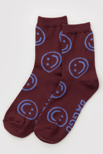 Crew Sock - Mahogany Happy