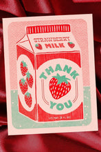 Load image into Gallery viewer, Strawberry Milk Thank You Card