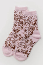 Load image into Gallery viewer, Crew Sock - Paisley Pink