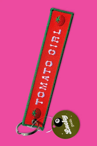 Tomato Girl Embroidered Keychain
