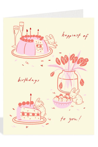 Bunny Cake Birthday Card