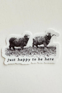 Happy To Be Here Sheep Sticker