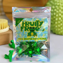 Load image into Gallery viewer, Fruity Frogs - 10 Kiwi Scented, Frog Shaped Bath Pearls