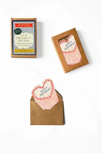 Birthday Heart Cake Mini Cards - Box of 6