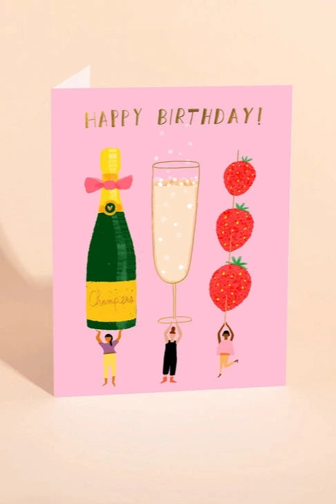 Champagne Wishes Birthday Card