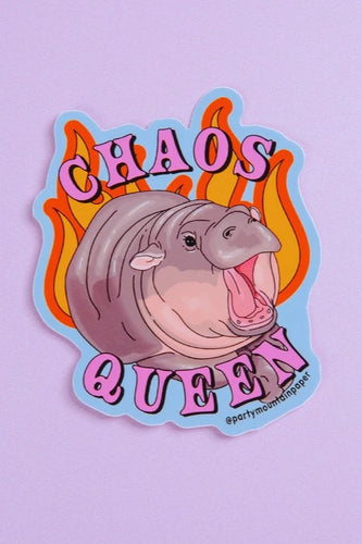 Chaos Queen Hippo Moo Deng Sticker