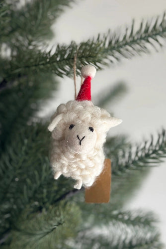 Felt Sheep Holiday Ornament